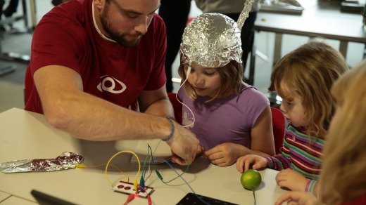 Children enjoy activities at the Gamecity festival.