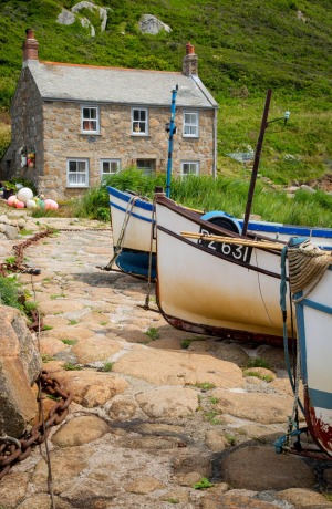 Boats along the shore at Church Cove.