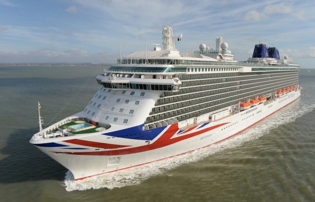 Britannia, P&O Cruises: Launched in March 2015, P&O 's new 143,000-tonne cruise ship with a massive Union Jack on the ...