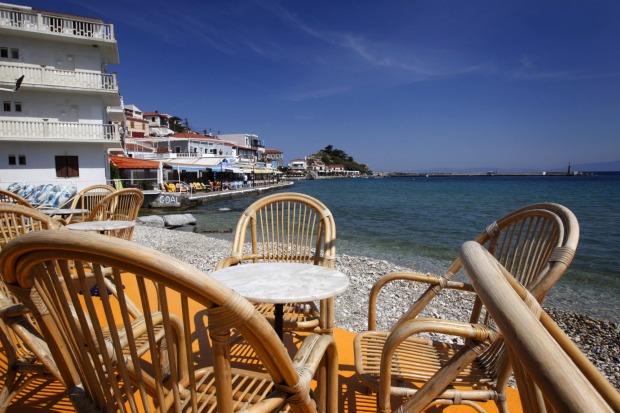 A cafe spot in the village of Kokkari on The Greek island of Samos.
