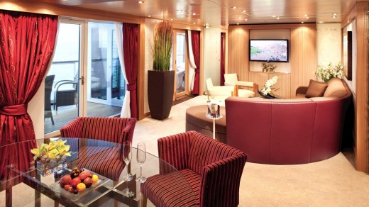 Wintergarden suite on the Seabourn Odyssey.