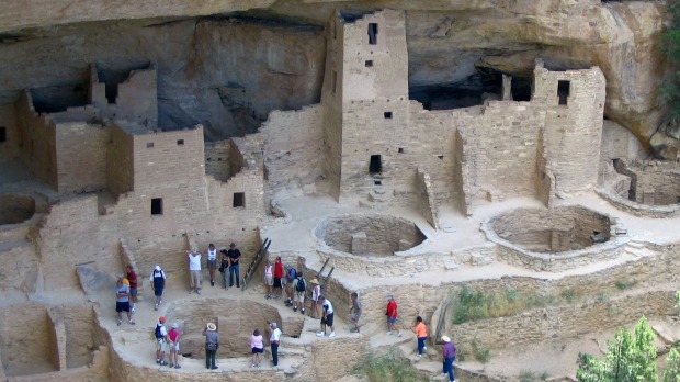 Cliff Palace, an ancient cliff dwelling in Mesa Verde National Park, Colorado.