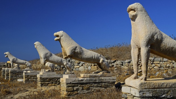 Lions of Delos, Greece.
