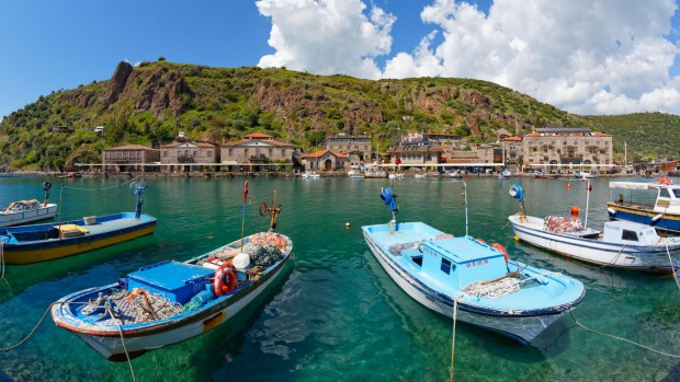 Assos harbour at Behramkale village in Turkey.