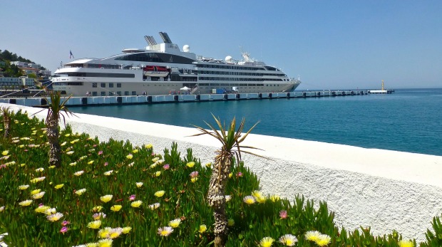 Le Soleal moored at Kusadasi, Turkey for a visit to Ephesus.