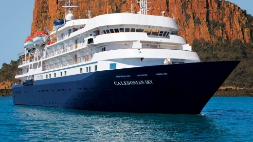 MS Caledonian Sky is 90.6 metres long and a mere 15.3 metres wide.