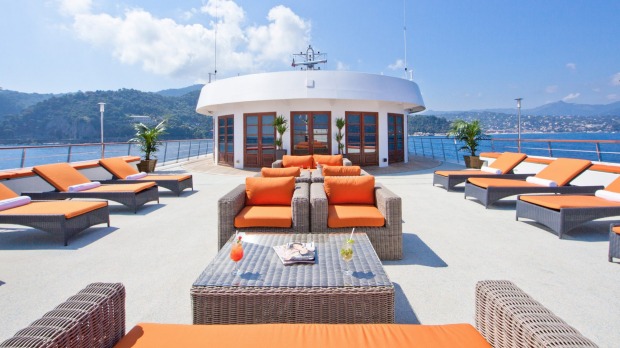 The sundeck on Caledonian Sky.