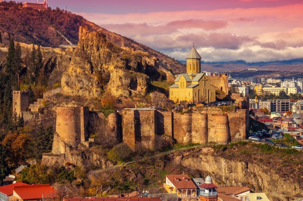 Tbilisi at sunset, Georgia.