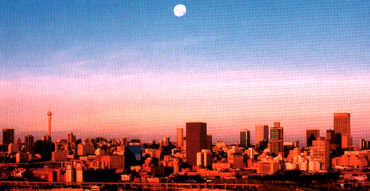 Johannesburg in the evening, looking east.