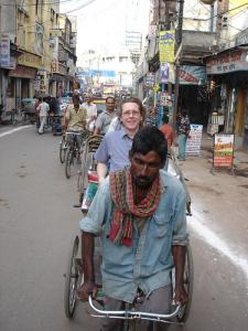Author, fearlessly researching in Varanasi