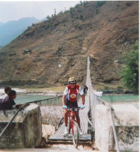 Author Crosses Bhutan Bridge