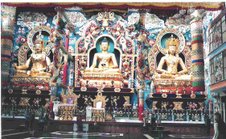 Buddha, Guru Padmasambhava and Amitayush
