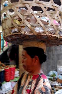 Woman carrying our purchases