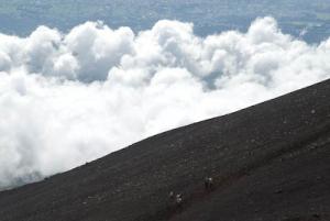 Climbers making their way down