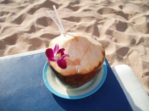 Fresh coconut water on Kata Noi Beach