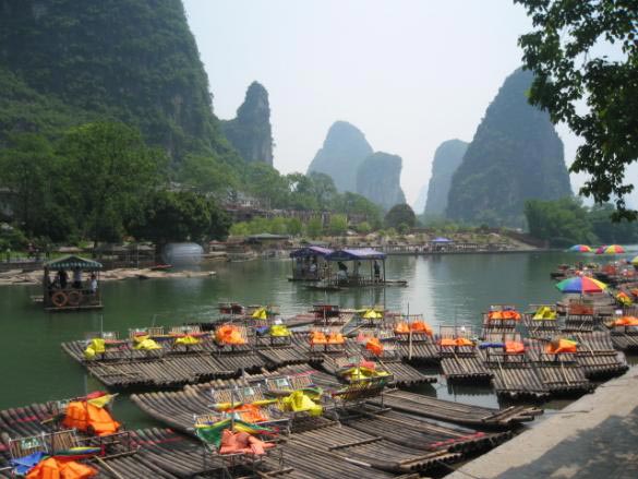 Bamboo Rafts on Yulong River, Yangshuo