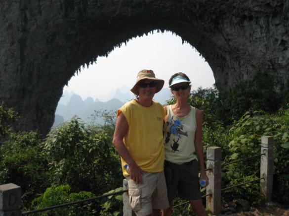 Author and Wife at Moon Hill, Yangshuo