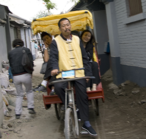 Pedicab jam in the hutong