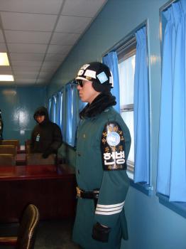 UN/South Korean soldier in Tae-kwon-do stance