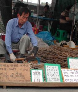 A local chopping wood