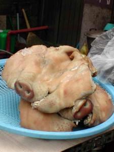 Pig's head - local market