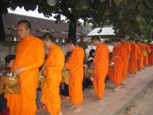 Monks Collecting Food