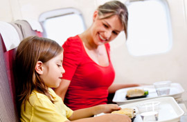 mother child airplane plane family travel