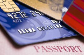 credit card passport travel vacation money