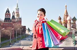 shopping bags woman russia