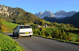 car dolomites italy