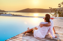 couple sunset crete vacation