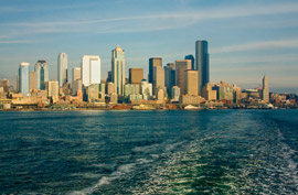 seattle skyline puget sound ferry