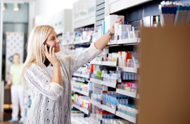 woman in drug store