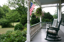 porch rocking chairs view inn bed and breakfast