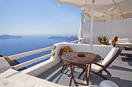 balcony sea view santorini greece