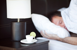 sleep man bed hotel teacup