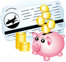 piggy bank airline tickets