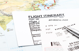 flight itinerary airline ticket boarding pass map travel