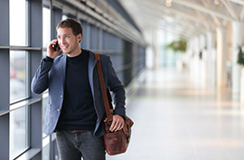 airport business traveler cell phone