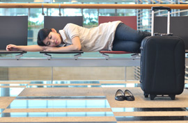 sleeping airport seats chairs woman sleep