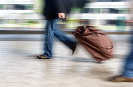 suitcase travel traveler airport blur