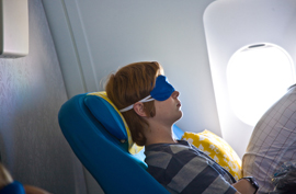 sleep plane airplane traveler girl asian