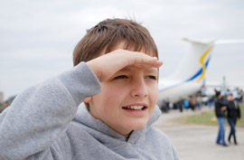 boy child airport airplane plane