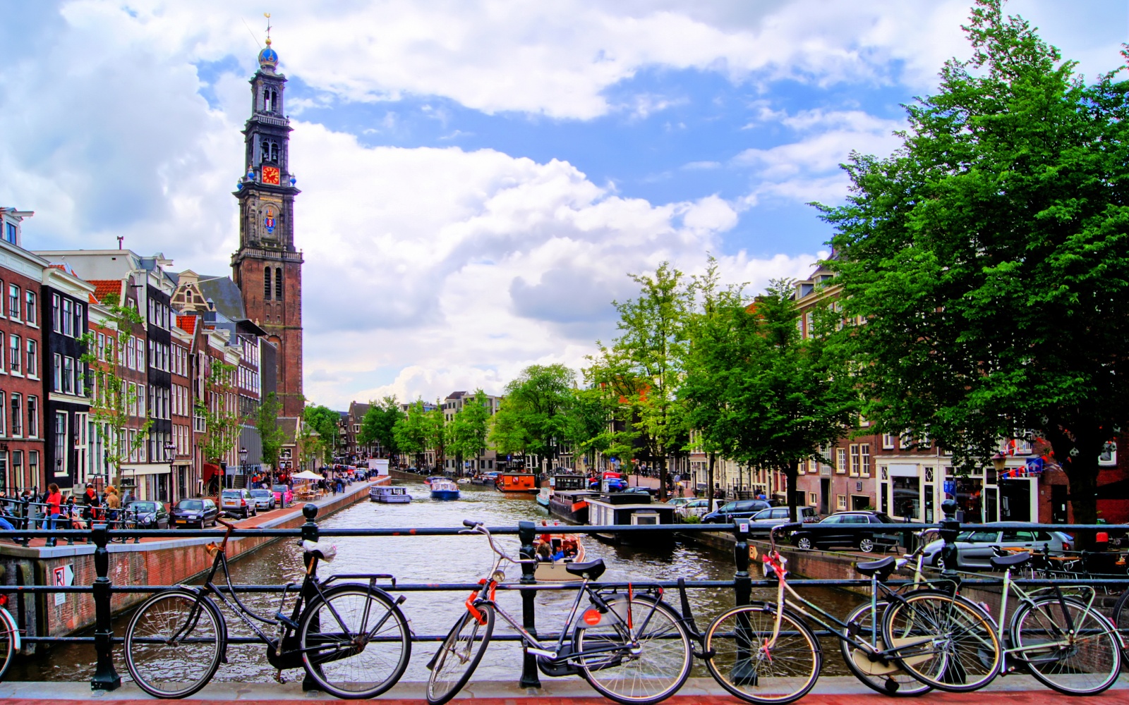 Bikes on fence in Amsterdam