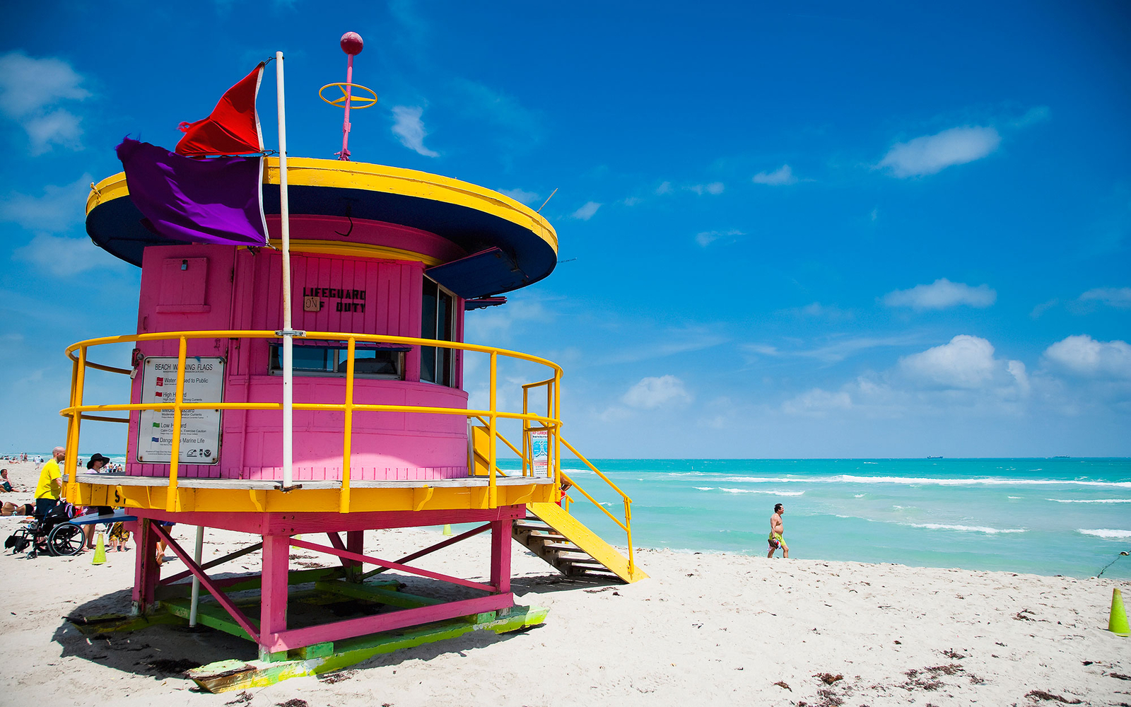 lifeguard tower on the beach in Miami, FL
