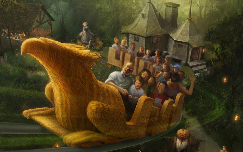 "The Wizarding World of Harry Potter" at Universal Studios Hollywood - Flight of the Hippogriff concept rendering