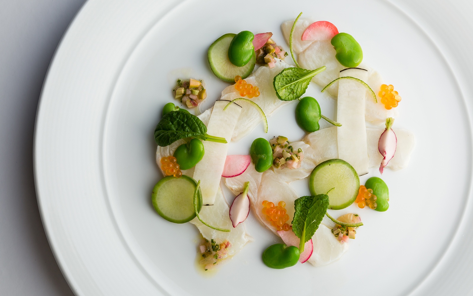 Shaved Asparagus, Turnips, Mizuna