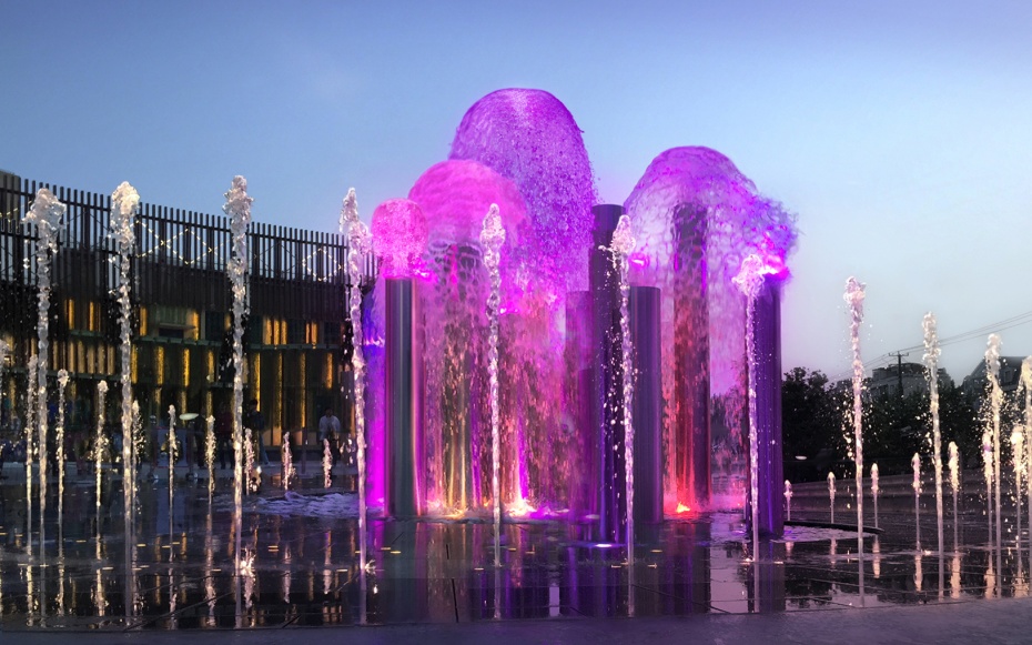 Shanghai WET Pop Fountain: Nighttime