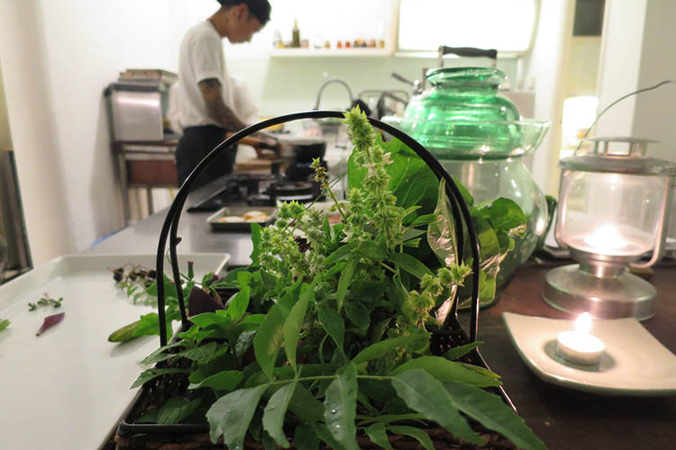 Fresh herbs on the menu at Yin Yang Coastal. Image by Megan Eaves / londoninfopage