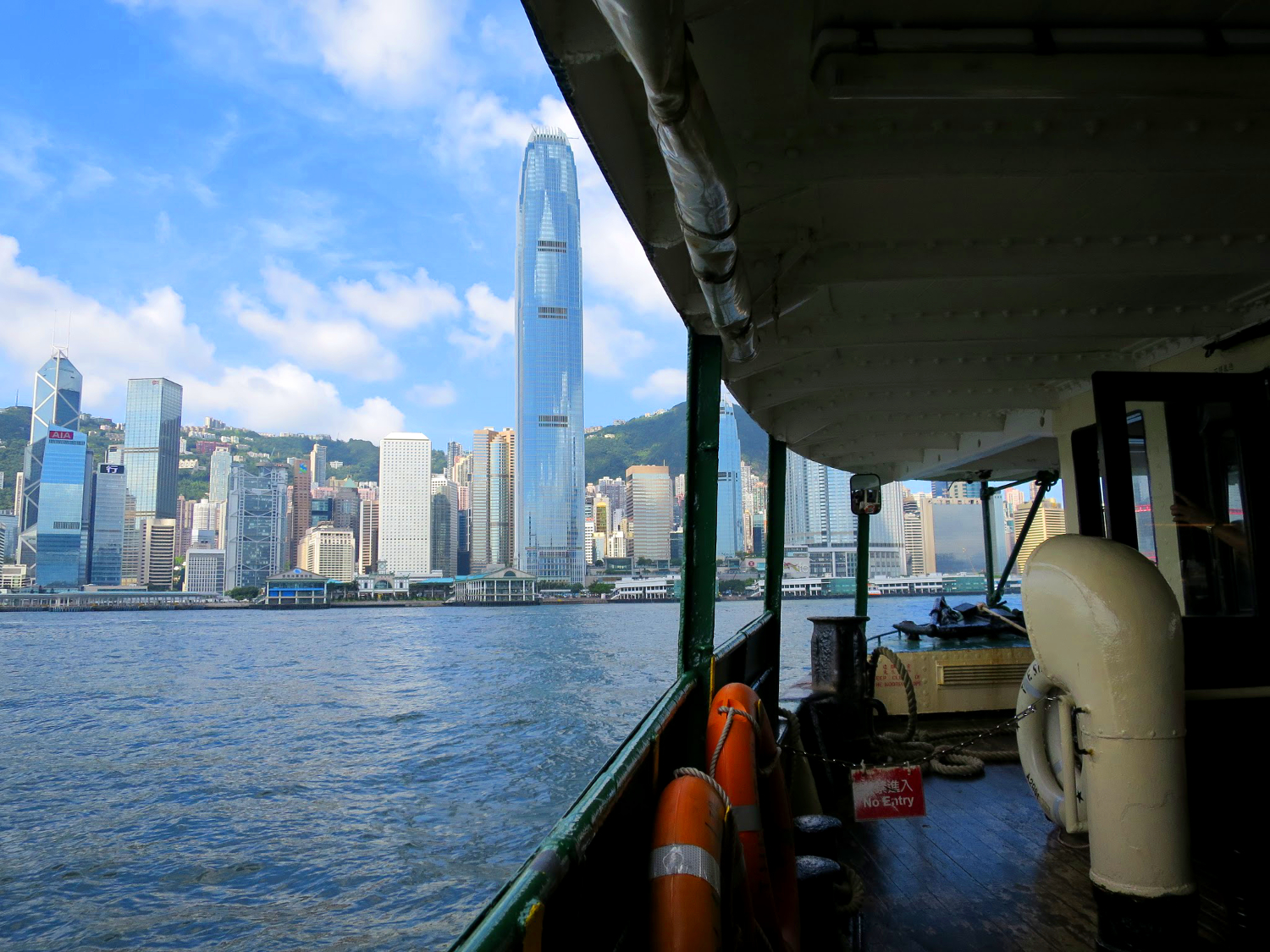 Skyscrapers tower above during a Star Ferry ride. Image by Megan Eaves / londoninfopage